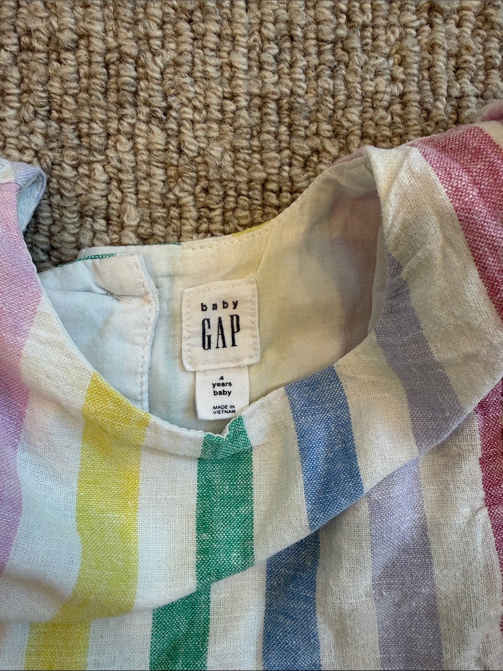 GAP Pastel Multi-Color Stripe Ruffle Sundress - Picture 2 of 4